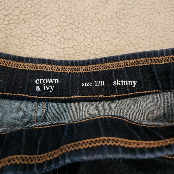 Crown & Ivy Pull On Women's Stretch Jeans - Size 12 Slim - Picture 3 of 5